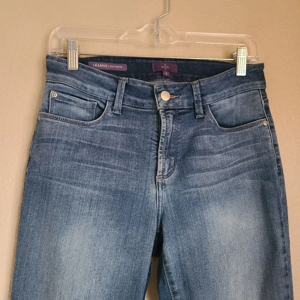 NYDJ leanne boyfriend denim jeans medium wash women's size 4